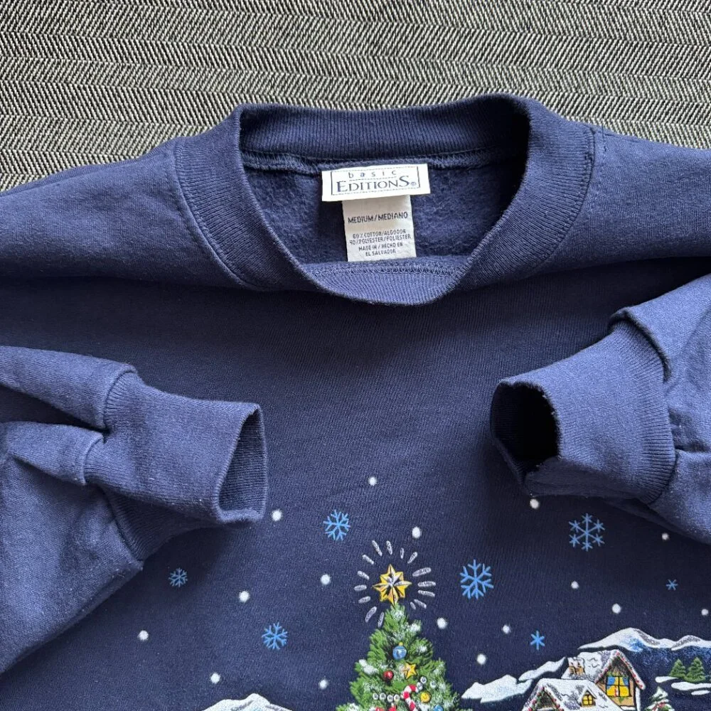 Cute Ugly Xmas Sweater Vintage Basic Editions - Picture 6 of 13